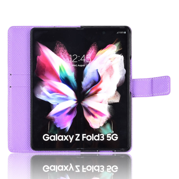 For Samsung Galaxy Z Fold3 5G Diamond Texture Leather Phone Case