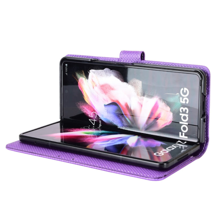 For Samsung Galaxy Z Fold3 5G Diamond Texture Leather Phone Case