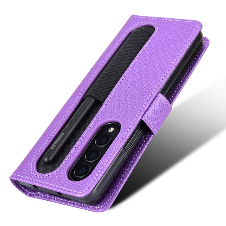 For Samsung Galaxy Z Fold3 5G Diamond Texture Leather Phone Case