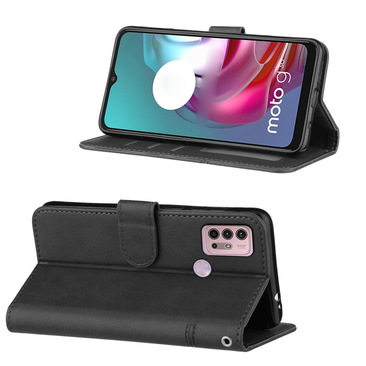 For Motorola Moto G10 Stitching Calf Texture Buckle Leather Phone Case