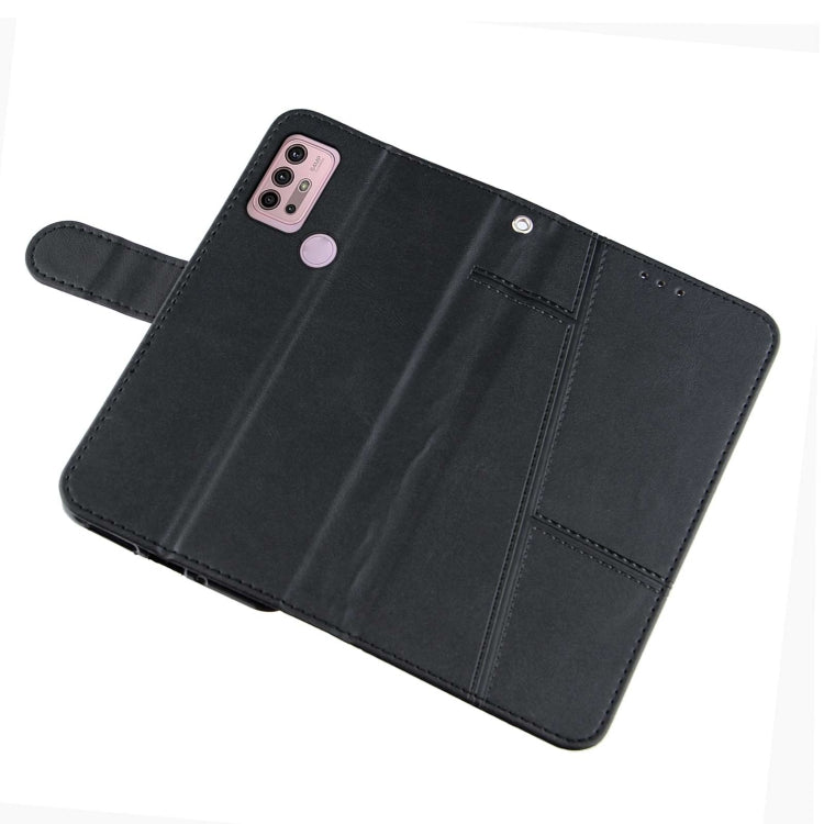 For Motorola Moto G10 Stitching Calf Texture Buckle Leather Phone Case