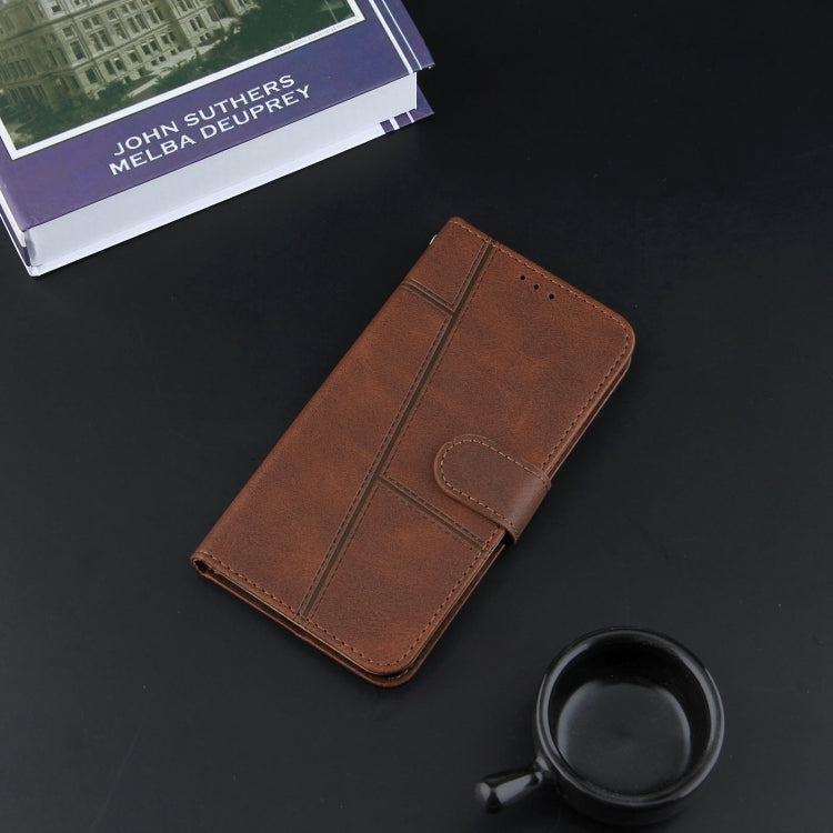 For Motorola Moto G10 Stitching Calf Texture Buckle Leather Phone Case