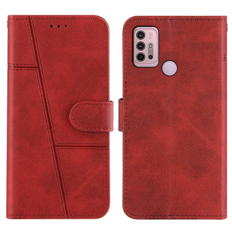 For Motorola Moto G10 Stitching Calf Texture Buckle Leather Phone Case