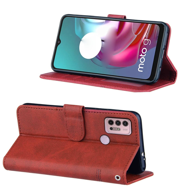 For Motorola Moto G10 Stitching Calf Texture Buckle Leather Phone Case