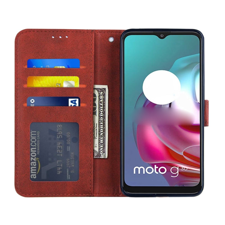 For Motorola Moto G10 Stitching Calf Texture Buckle Leather Phone Case