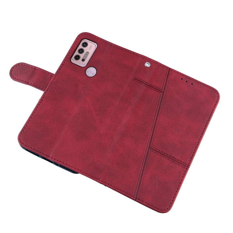 For Motorola Moto G10 Stitching Calf Texture Buckle Leather Phone Case
