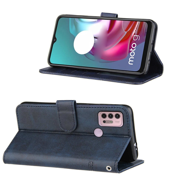 For Motorola Moto G10 Stitching Calf Texture Buckle Leather Phone Case