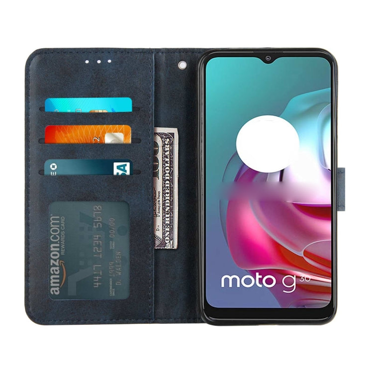 For Motorola Moto G10 Stitching Calf Texture Buckle Leather Phone Case