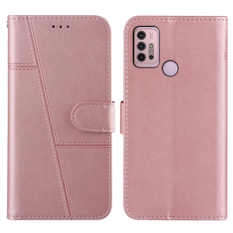 For Motorola Moto G10 Stitching Calf Texture Buckle Leather Phone Case