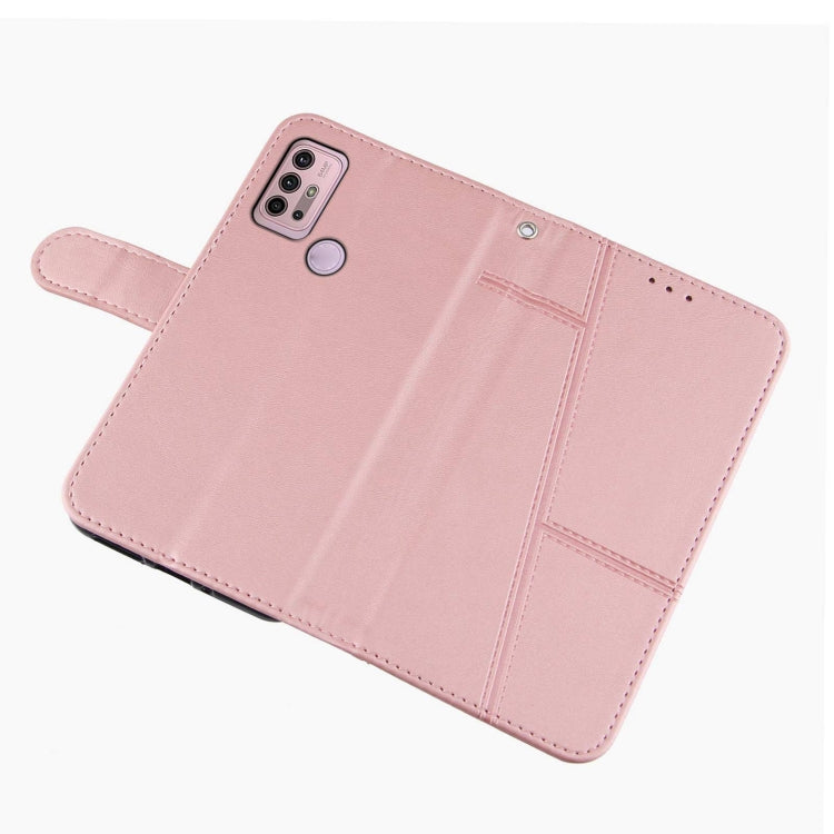 For Motorola Moto G10 Stitching Calf Texture Buckle Leather Phone Case