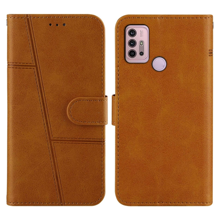 For Motorola Moto G10 Stitching Calf Texture Buckle Leather Phone Case
