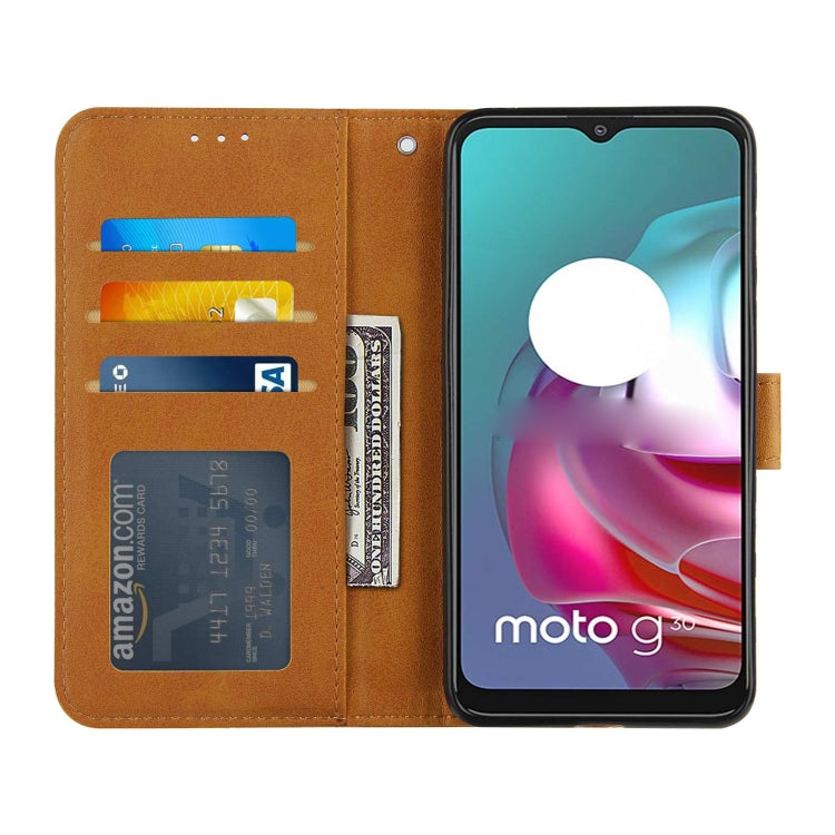 For Motorola Moto G10 Stitching Calf Texture Buckle Leather Phone Case