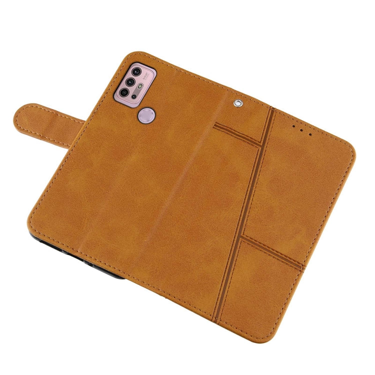 For Motorola Moto G10 Stitching Calf Texture Buckle Leather Phone Case