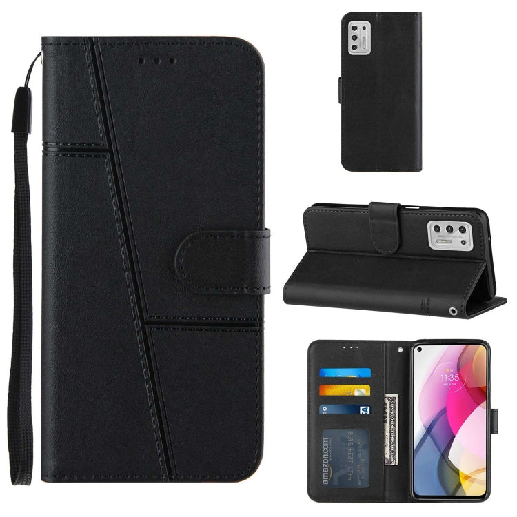For Motorola Moto G Stylus 2021 Stitching Calf Texture Buckle Leather Phone Case