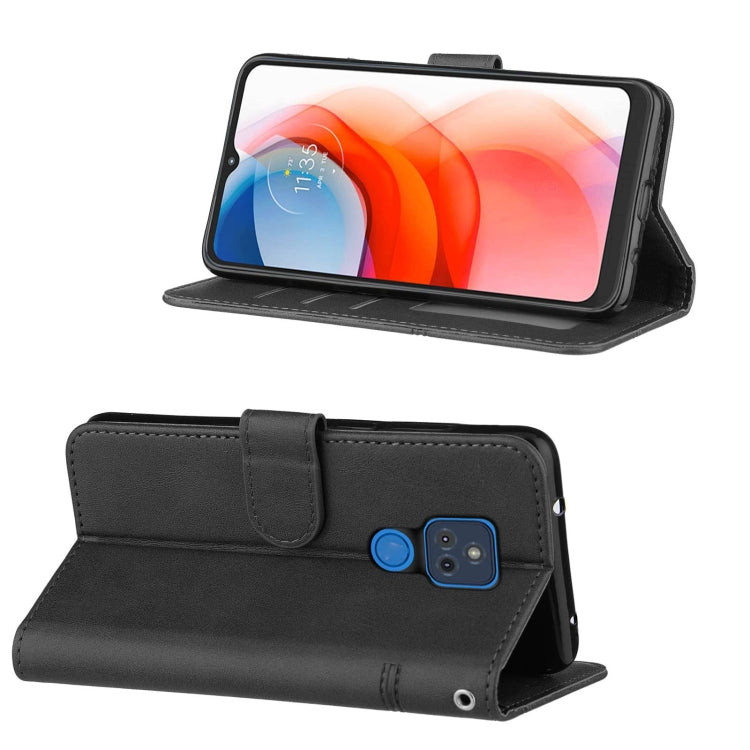 For Motorola Moto G Play 2021 Stitching Calf Texture Buckle Leather Phone Case