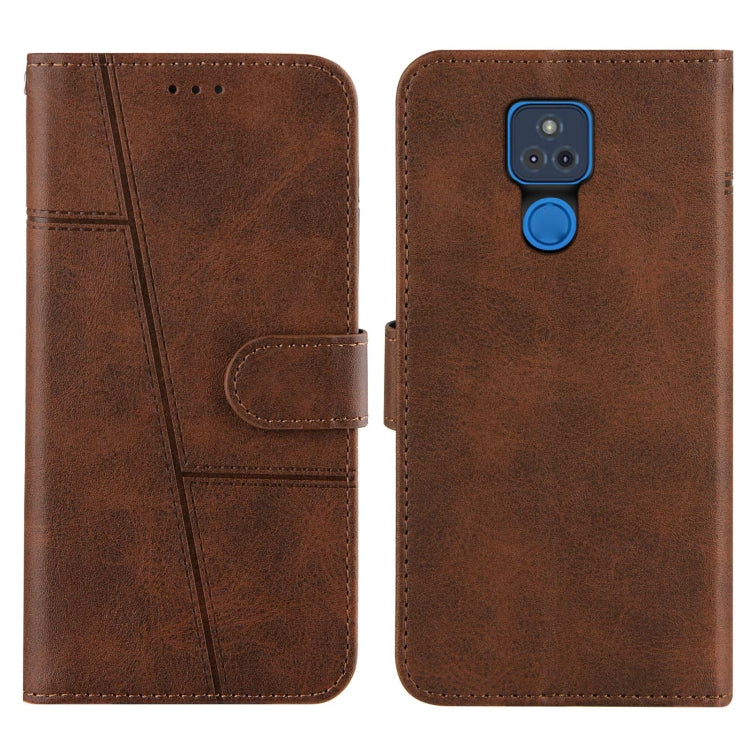 For Motorola Moto G Play 2021 Stitching Calf Texture Buckle Leather Phone Case