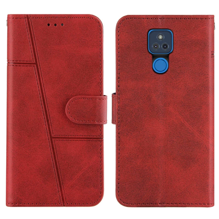 For Motorola Moto G Play 2021 Stitching Calf Texture Buckle Leather Phone Case
