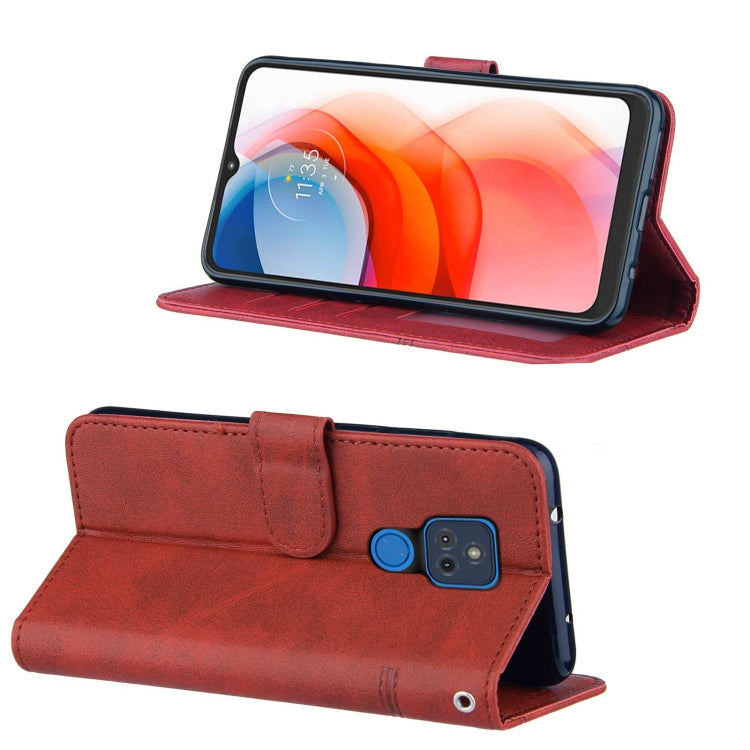 For Motorola Moto G Play 2021 Stitching Calf Texture Buckle Leather Phone Case