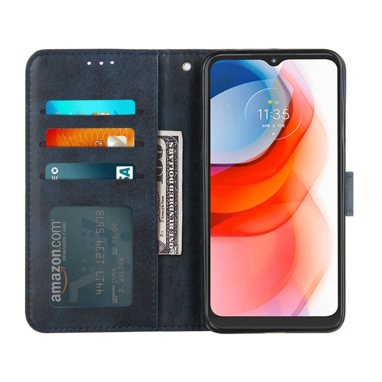 For Motorola Moto G Play 2021 Stitching Calf Texture Buckle Leather Phone Case