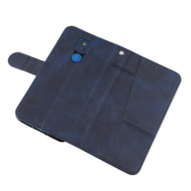 For Motorola Moto G Play 2021 Stitching Calf Texture Buckle Leather Phone Case