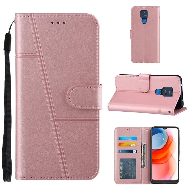 For Motorola Moto G Play 2021 Stitching Calf Texture Buckle Leather Phone Case