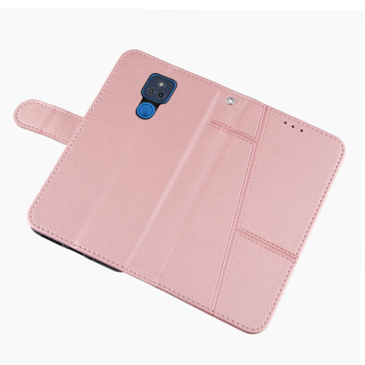 For Motorola Moto G Play 2021 Stitching Calf Texture Buckle Leather Phone Case