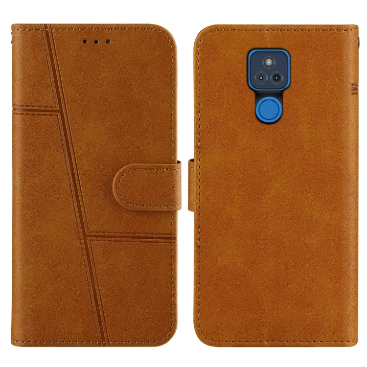 For Motorola Moto G Play 2021 Stitching Calf Texture Buckle Leather Phone Case