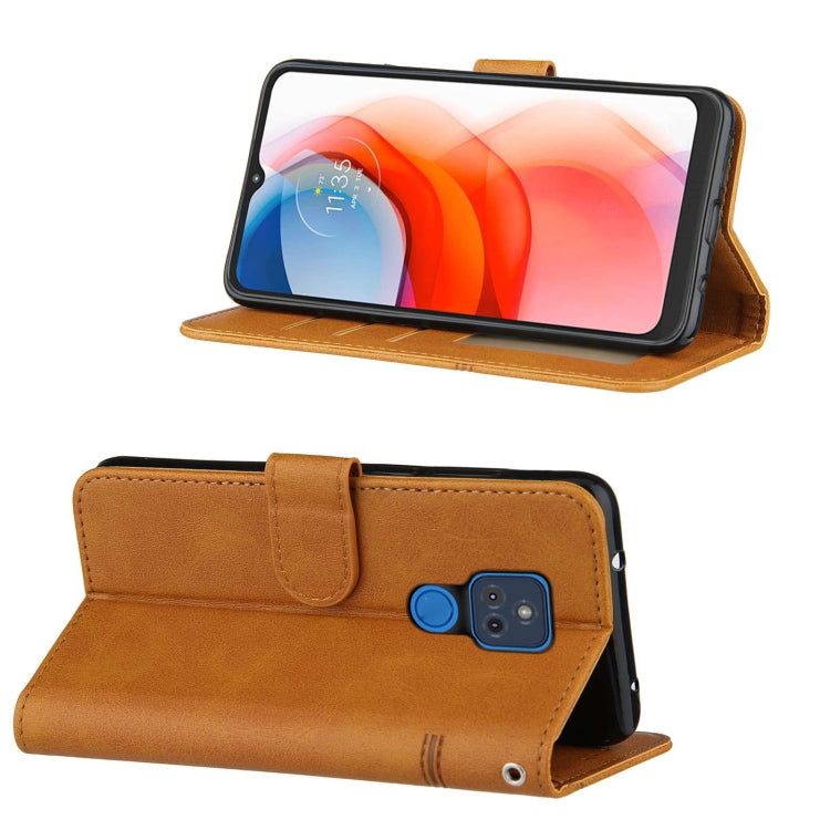 For Motorola Moto G Play 2021 Stitching Calf Texture Buckle Leather Phone Case