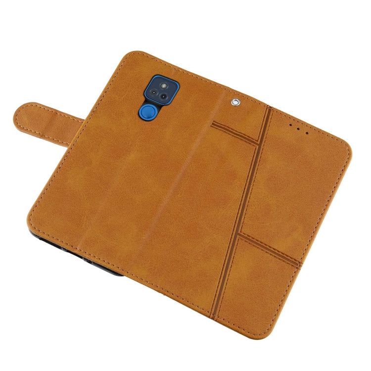 For Motorola Moto G Play 2021 Stitching Calf Texture Buckle Leather Phone Case