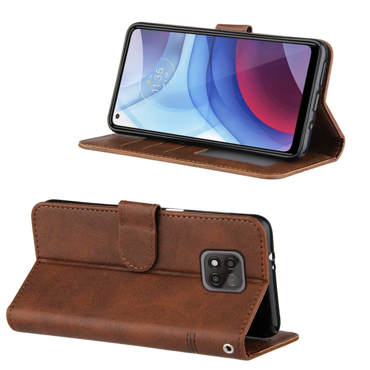 For Motorola Moto G Power 2021 Stitching Calf Texture Buckle Leather Phone Case