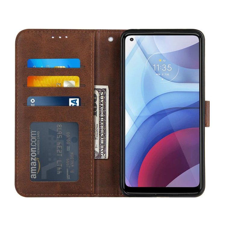 For Motorola Moto G Power 2021 Stitching Calf Texture Buckle Leather Phone Case