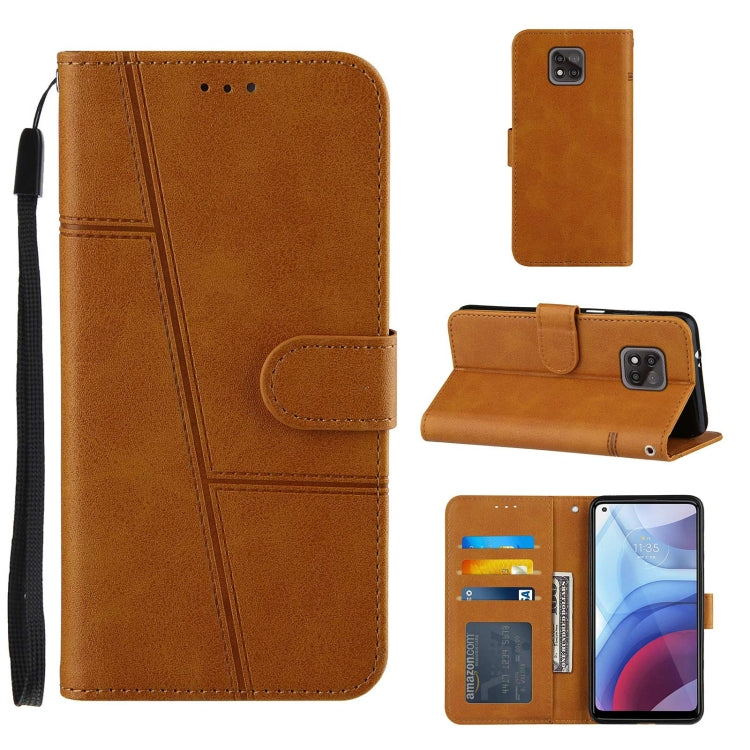 For Motorola Moto G Power 2021 Stitching Calf Texture Buckle Leather Phone Case