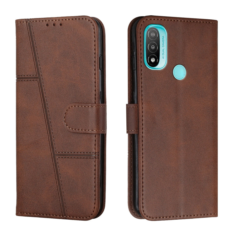 For Motorola Moto E20 / E30 / E40 Stitching Calf Texture Buckle Leather Phone Case