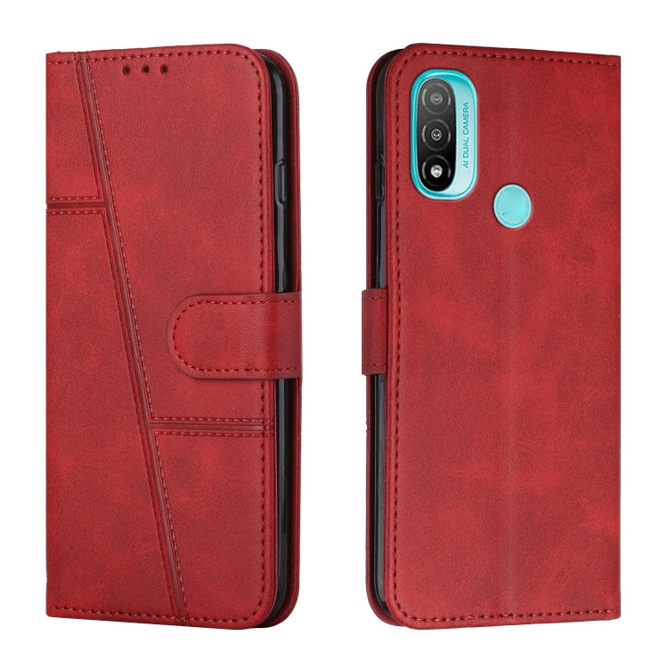 For Motorola Moto E20 / E30 / E40 Stitching Calf Texture Buckle Leather Phone Case