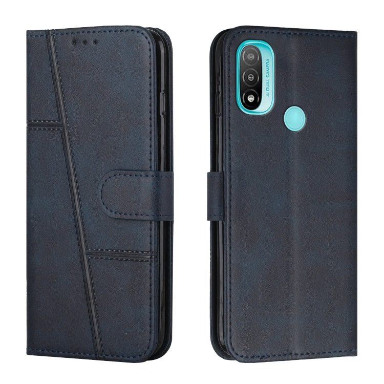For Motorola Moto E20 / E30 / E40 Stitching Calf Texture Buckle Leather Phone Case