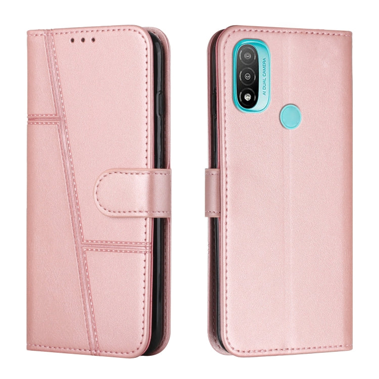 For Motorola Moto E20 / E30 / E40 Stitching Calf Texture Buckle Leather Phone Case