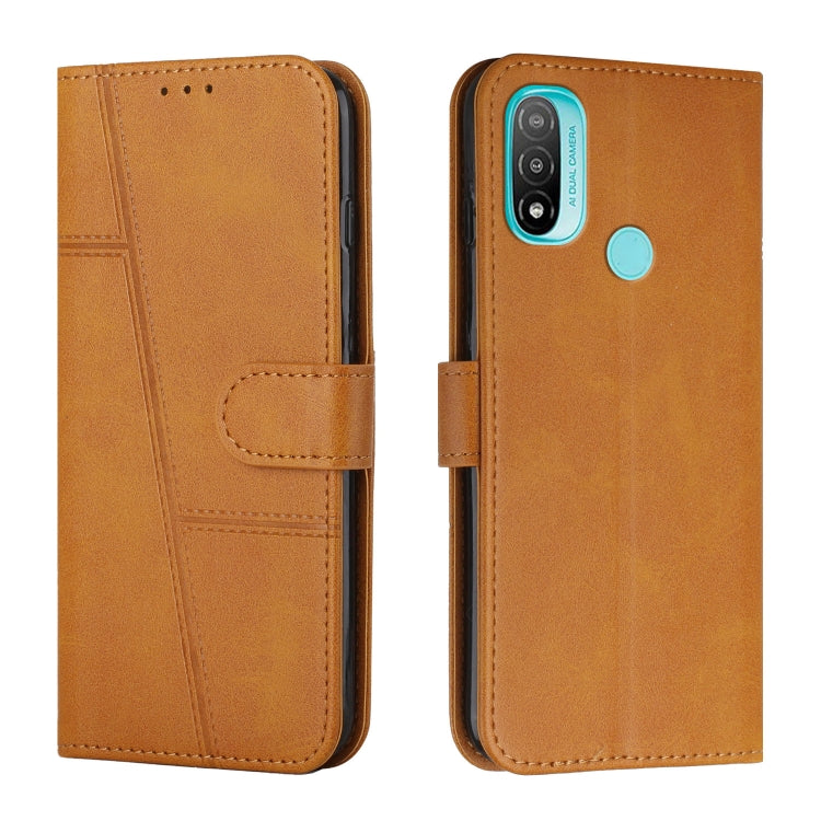 For Motorola Moto E20 / E30 / E40 Stitching Calf Texture Buckle Leather Phone Case