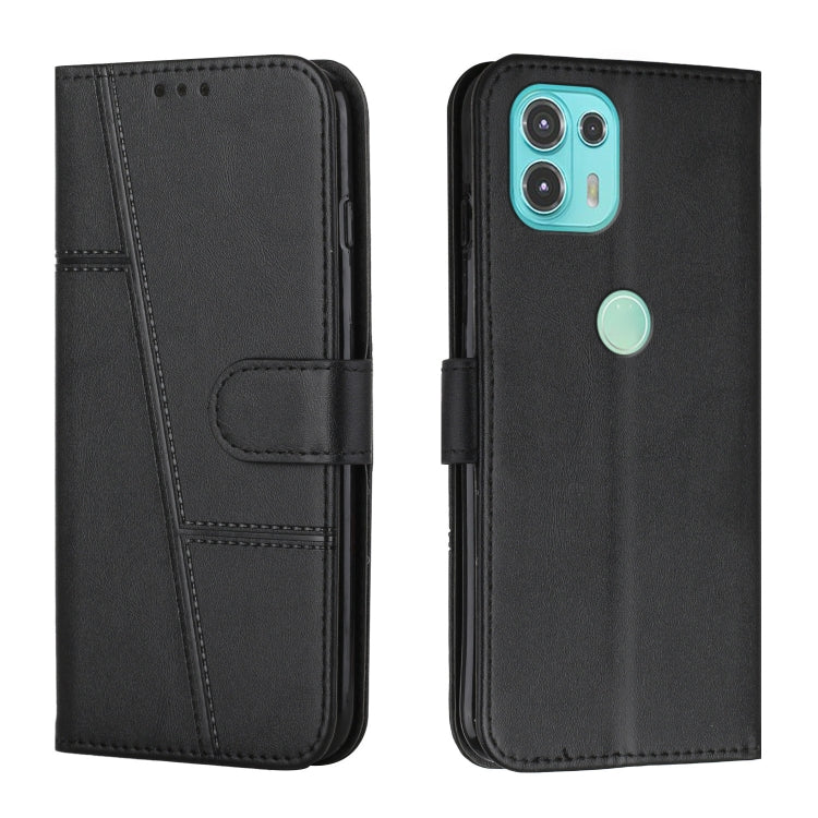 For Motorola Edge 20 Lite Stitching Calf Texture Buckle Leather Phone Case