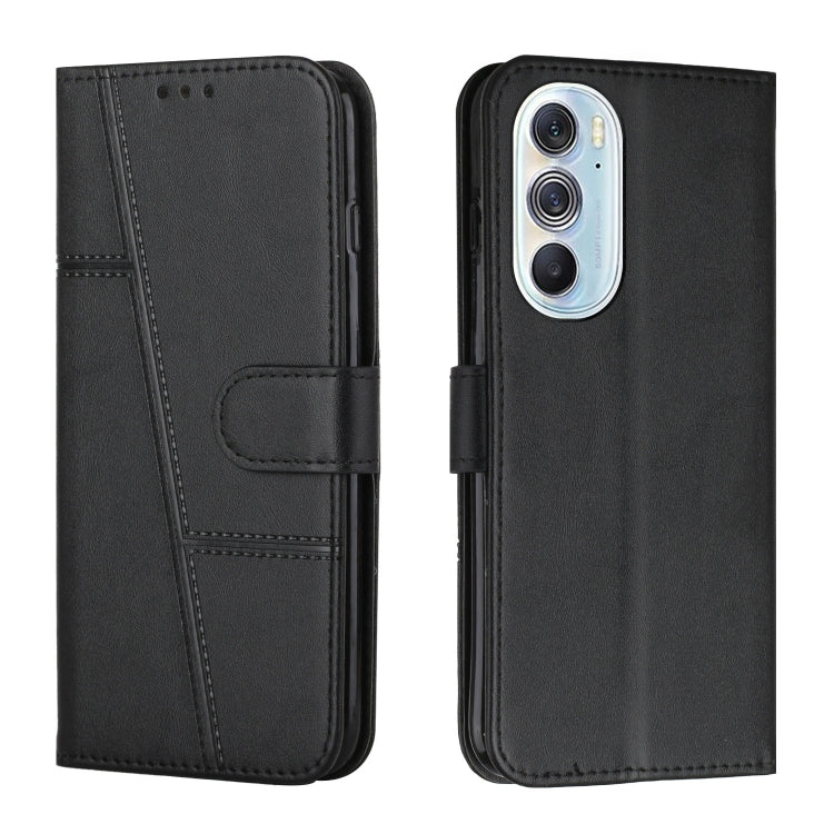 For Motorola Edge X30 Stitching Calf Texture Buckle Leather Phone Case
