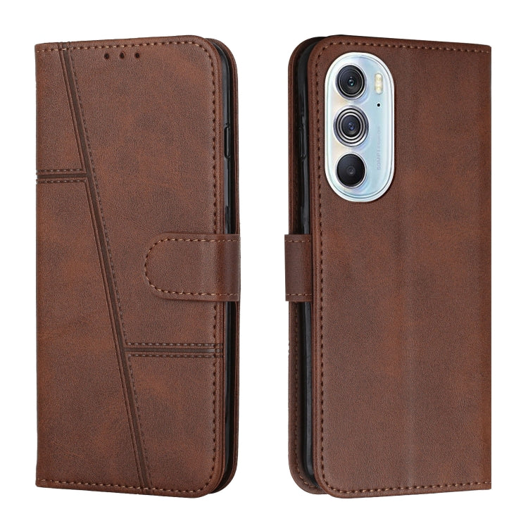 For Motorola Edge X30 Stitching Calf Texture Buckle Leather Phone Case