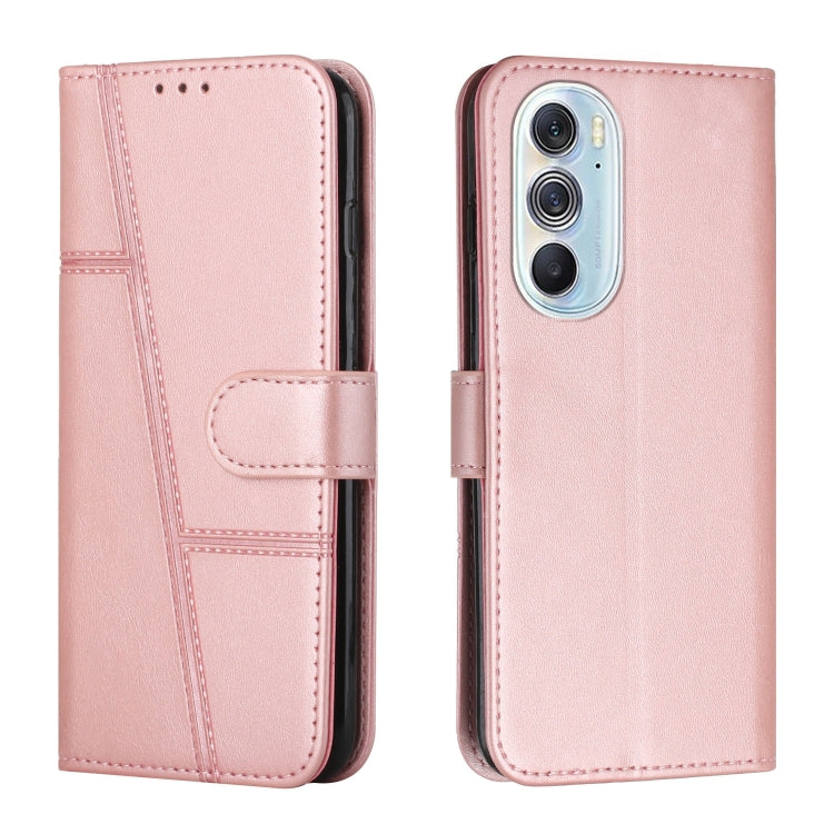 For Motorola Edge X30 Stitching Calf Texture Buckle Leather Phone Case