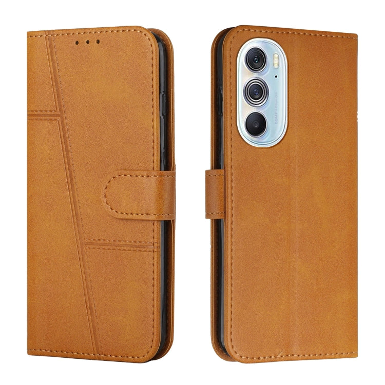 For Motorola Edge X30 Stitching Calf Texture Buckle Leather Phone Case