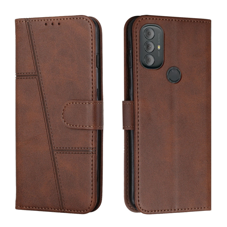 For Motorola Moto G Power 2022 Stitching Calf Texture Buckle Leather Phone Case