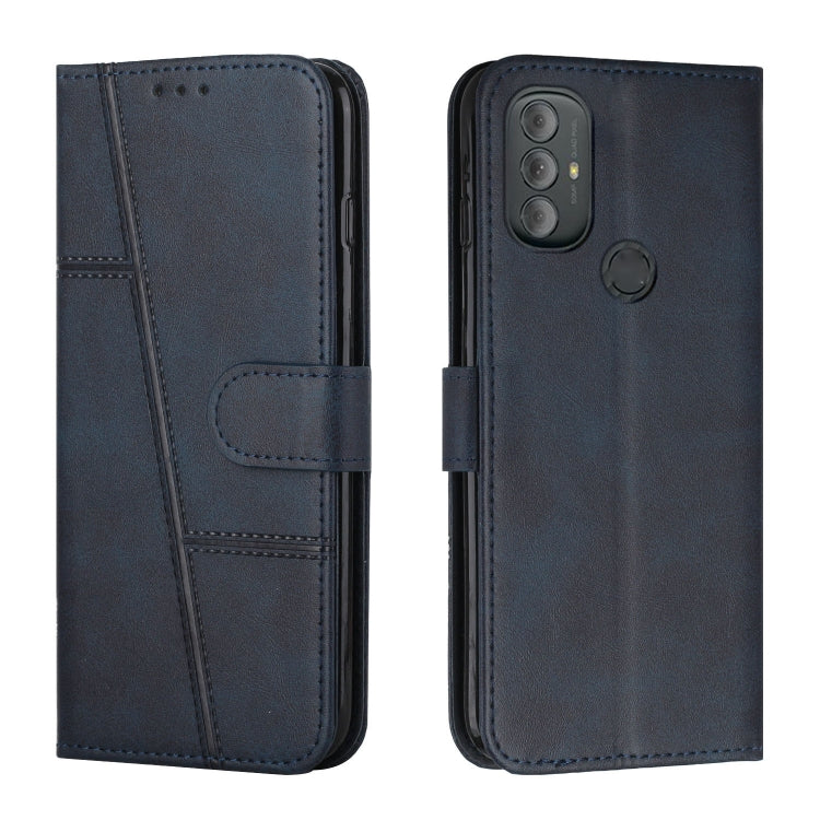 For Motorola Moto G Power 2022 Stitching Calf Texture Buckle Leather Phone Case