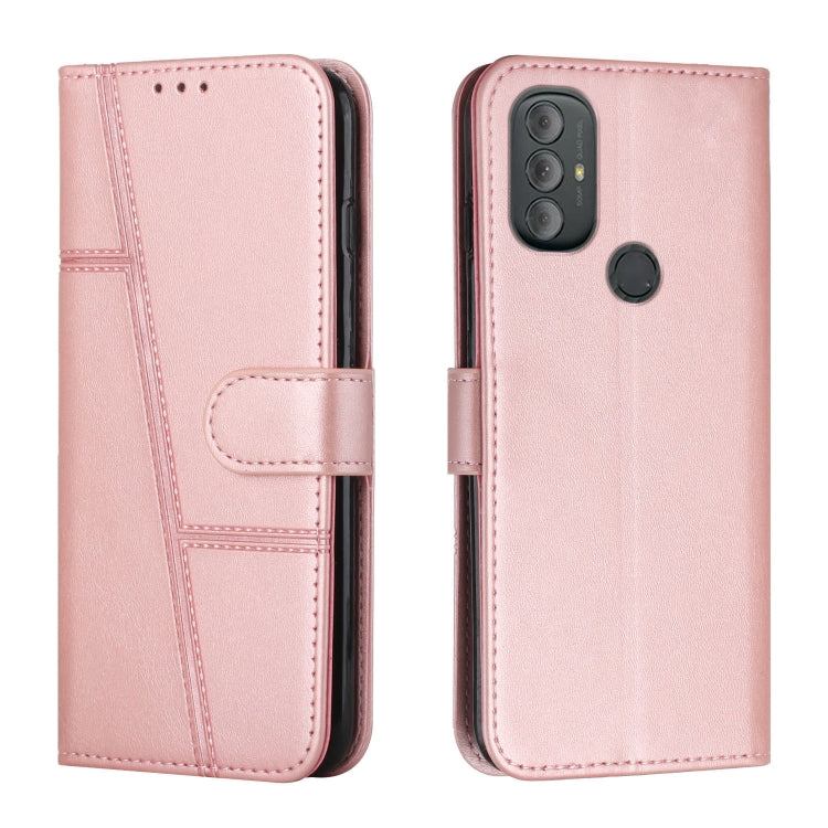 For Motorola Moto G Power 2022 Stitching Calf Texture Buckle Leather Phone Case