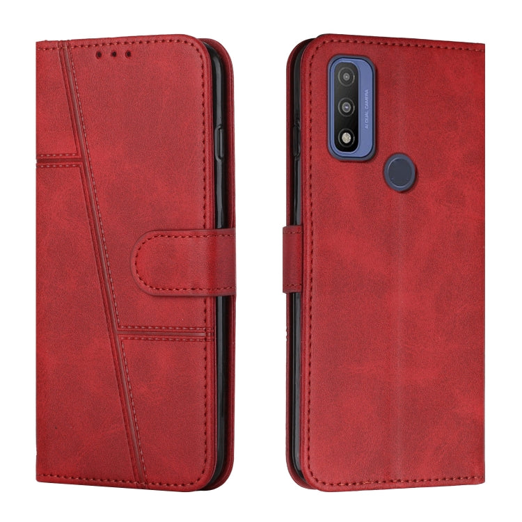 For Motorola Moto G Pure Stitching Calf Texture Buckle Leather Phone Case