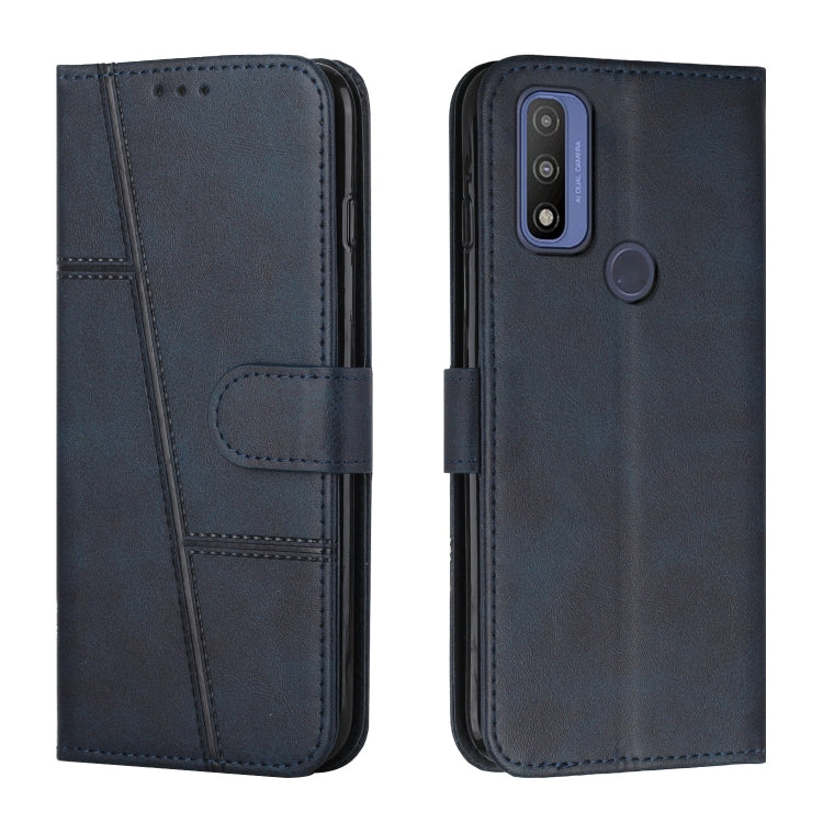 For Motorola Moto G Pure Stitching Calf Texture Buckle Leather Phone Case