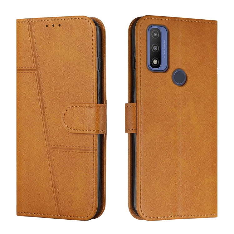 For Motorola Moto G Pure Stitching Calf Texture Buckle Leather Phone Case