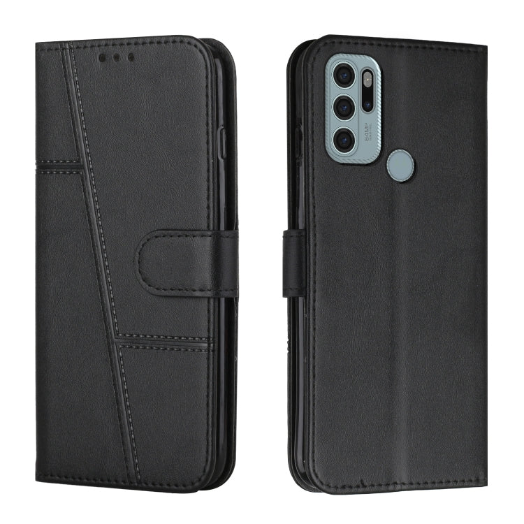 For Motorola Moto G60S Stitching Calf Texture Buckle Leather Phone Case