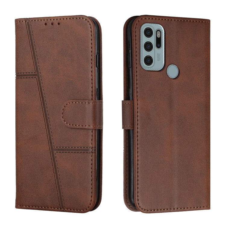 For Motorola Moto G60S Stitching Calf Texture Buckle Leather Phone Case